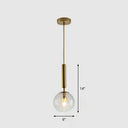 Modernist Hammer Glass Pendant Light - Stylish Hanging Ball Fixture For Restaurants Gold