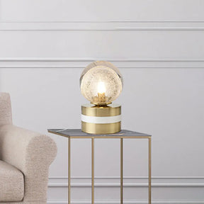 Modernist Hand-Cut Crystal Led Gold Small Desk Lamp 8/9 Long - Globe Task Lighting / 8