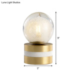 Modernist Hand-Cut Crystal Led Gold Small Desk Lamp 8/9 Long - Globe Task Lighting