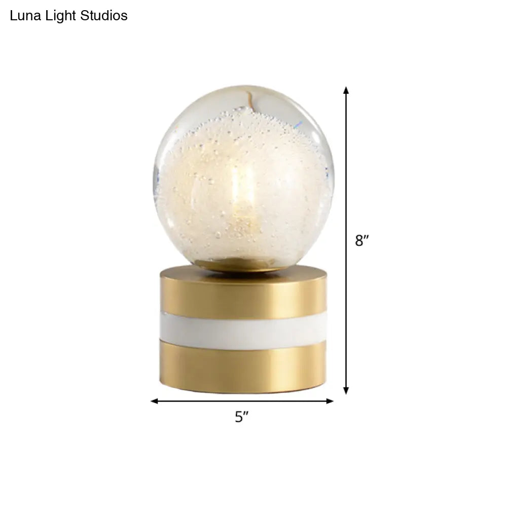 Modernist Hand-Cut Crystal Led Gold Small Desk Lamp 8/9 Long - Globe Task Lighting
