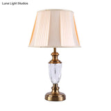 Modernist Hand-Cut Crystal Urn Task Light With 1 Head Beige Finish