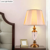 Modernist Hand-Cut Crystal Urn Task Light With 1 Head Beige Finish