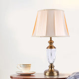 Modernist Hand-Cut Crystal Urn Task Light With 1 Head Beige Finish