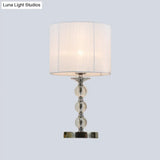 Modernist Hand-Cut Crystal White Sphere Task Light Nightstand Lamp