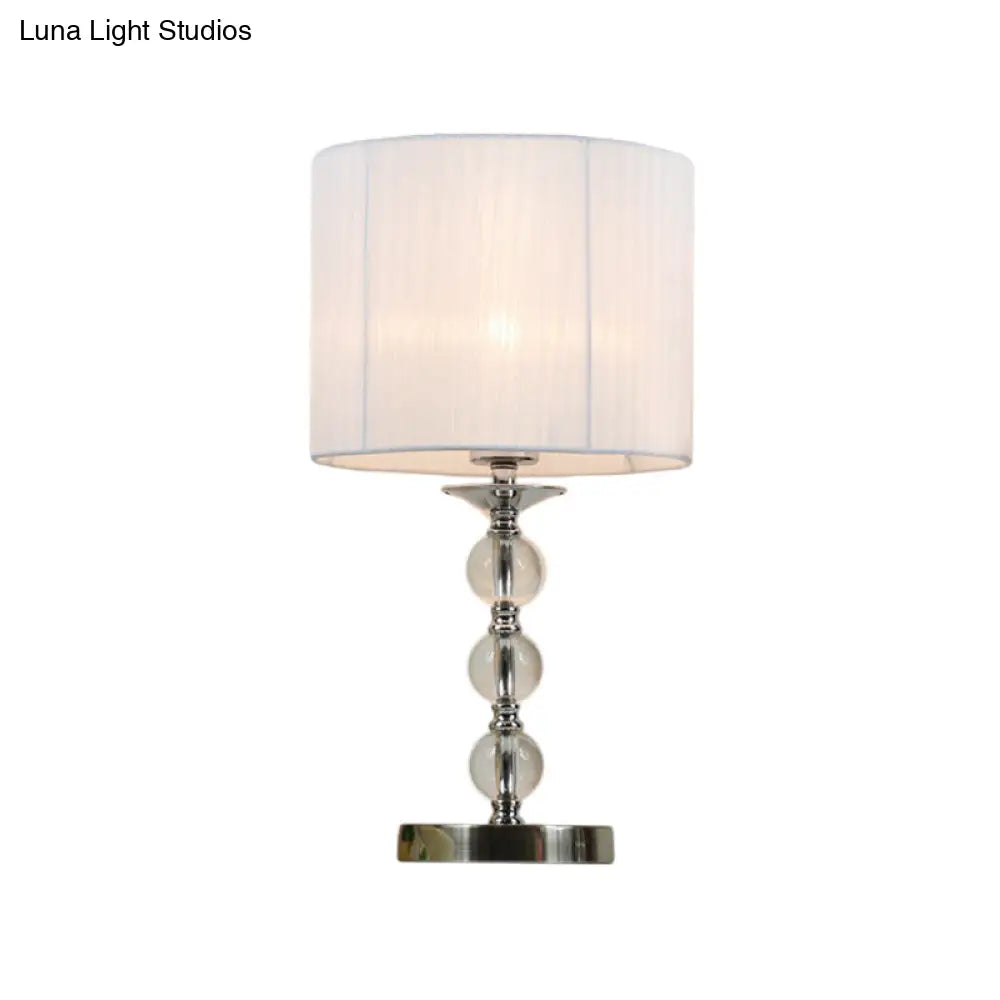 Modernist Hand-Cut Crystal White Sphere Task Light Nightstand Lamp