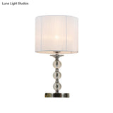 Modernist Hand-Cut Crystal White Sphere Task Light Nightstand Lamp