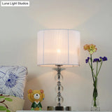 Modernist Hand-Cut Crystal White Sphere Task Light Nightstand Lamp