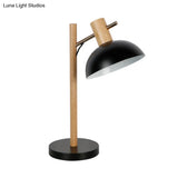 Modernist Hemisphere Task Lighting: Metallic 1-Bulb Reading Lamp In Black For Study