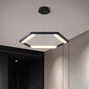 Modernist Hexagon Acrylic Chandelier - Black Led Ceiling Light With White/Warm 1/2/3 Lights 1 / Warm