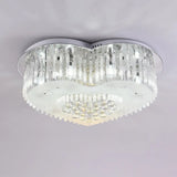 Modernist K9 Crystal Flushmount Ceiling Light Fixture For Bedroom - Heart Design Led 18’/23.5’