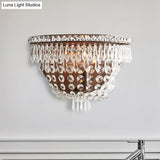 Modernist Led Crystal Basket Wall Sconce For Bedroom Lighting