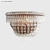 Modernist Led Crystal Basket Wall Sconce For Bedroom Lighting