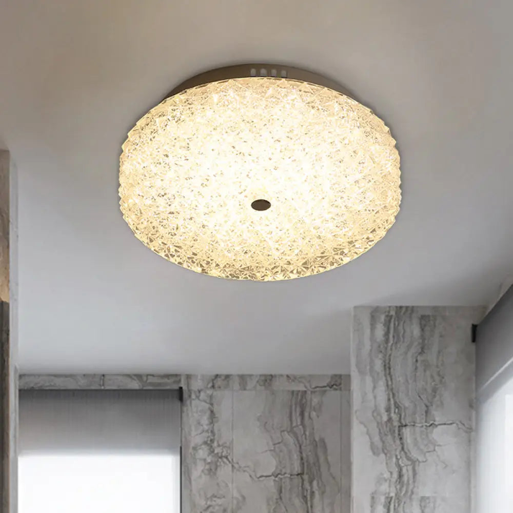 Modernist Led Crystal Flushmount Light For Corridor Ceiling Clear