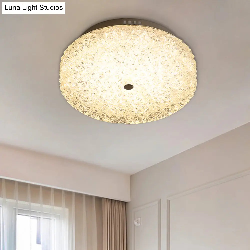 Modernist Led Crystal Flushmount Light For Corridor Ceiling