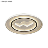 Modernist Led Flush Mount Lamp In White - Round/Square/Rectangle Design Warm/White Light