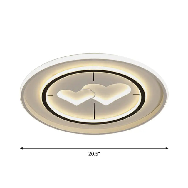 Modernist Led Flush Mount Lamp In White - Round/Square/Rectangle Design Warm/White Light