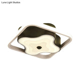Modernist Led Geometric Ceiling Mount Pendant Light In Black - Warm/White