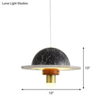 Modernist Led Marble Airship Pendant Ceiling Light - Black Ideal For Bedrooms