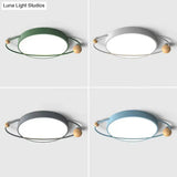Modernist Led Ringed Planet Flush Light For Bedroom Ceiling - Acrylic Lamp