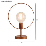Modernist Metal Desk Lamp: Circular 1 Head Burgundy Reading Light For Study
