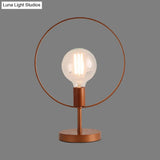 Modernist Metal Desk Lamp: Circular 1 Head Burgundy Reading Light For Study