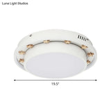 Modernist Metal Led Flush Mount Ceiling Light Fixture For Bedroom - 16’/19.5’ Wide Circular