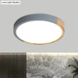 Modernist Metal Led Flush Mount Light In Beige - Circular Close To Ceiling Lighting 12’/15’/19’ Wide