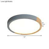 Modernist Metal Led Flush Mount Light In Beige - Circular Close To Ceiling Lighting 12’/15’/19’ Wide