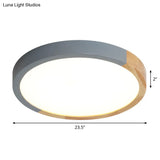 Modernist Metal Led Flush Mount Light In Beige - Circular Close To Ceiling Lighting 12’/15’/19’ Wide