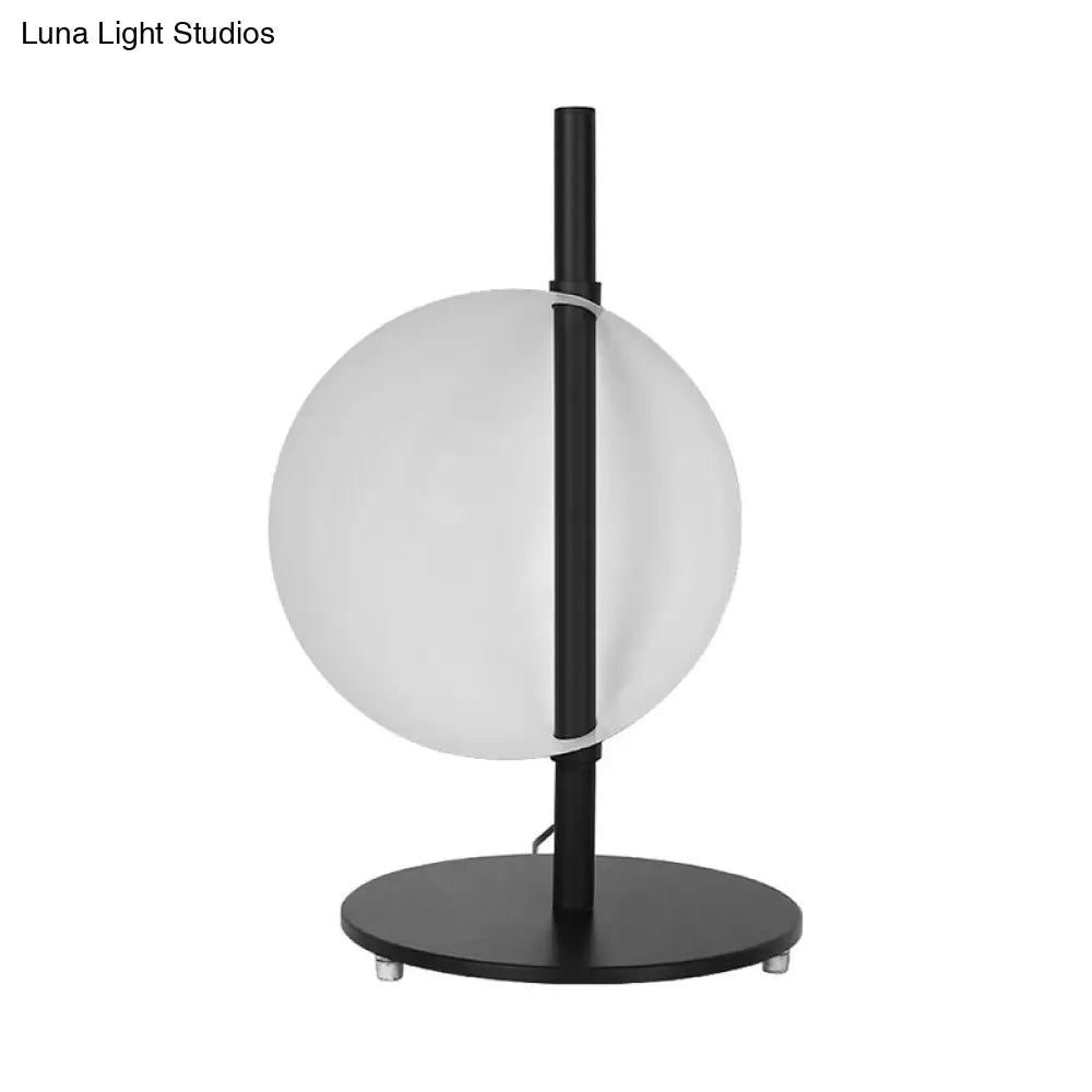 Modernist Metal Led Nightstand Lamp In Black - Stylish Lighting For Living Room