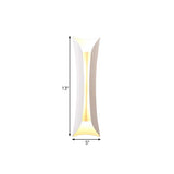 Modernist Metal Wall Lamp Sconce Curved 2-Light Fixture In Metallic Black/White Height Options: