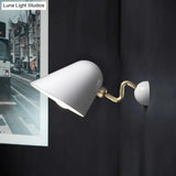 Modernist Metal Wall Sconce With Rotating Node - Wide Flare White 1 Head