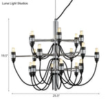 Modernist Metallic 18/30-Light Layered Chandelier: Stylish Dining Room Ceiling Lamp In Chrome