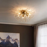 Modernist Metallic Dandelion Flushmount Light In Brass With 3/4/6 Bulbs 6 /