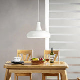 Modernist Metallic Dome Hanging Lamp - 1 Head Pendant Lighting For Dining Room In Black/White/Yellow