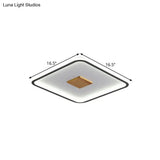 Modernist Metallic Ultrathin Square Ceiling Lamp In Black - White With Led Flush Mount Fixture