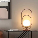 Modernist Pink Glass Table Lamp With Dual Oblong Decor Global