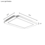 Modernist Rectangular Flush Mount Acrylic Led Ceiling Light - White/Black Ideal For Living Room