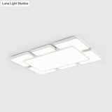 Modernist Style Flush Mount Lamp: Acrylic Shade Ceiling Light Black/White 20.5’/24.5’ 5/7 Lights