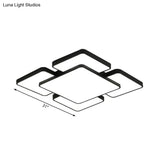 Modernist Style Flush Mount Lamp: Acrylic Shade Ceiling Light Black/White 20.5’/24.5’ 5/7 Lights