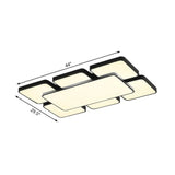 Modernist Style Flush Mount Lamp: Acrylic Shade Ceiling Light Black/White 20.5/24.5 5/7 Lights