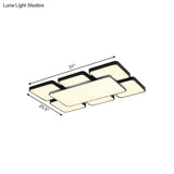 Modernist Style Flush Mount Lamp: Acrylic Shade Ceiling Light Black/White 20.5’/24.5’ 5/7 Lights