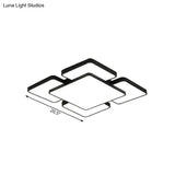 Modernist Style Flush Mount Lamp: Acrylic Shade Ceiling Light Black/White 20.5’/24.5’ 5/7 Lights