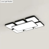 Modernist Style Flush Mount Lamp: Acrylic Shade Ceiling Light Black/White 20.5’/24.5’ 5/7 Lights