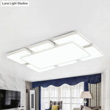 Modernist Style Flush Mount Lamp: Acrylic Shade Ceiling Light Black/White 20.5’/24.5’ 5/7 Lights