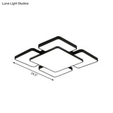 Modernist Style Flush Mount Lamp: Acrylic Shade Ceiling Light Black/White 20.5’/24.5’ 5/7 Lights