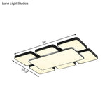 Modernist Style Flush Mount Lamp: Acrylic Shade Ceiling Light Black/White 20.5’/24.5’ 5/7 Lights