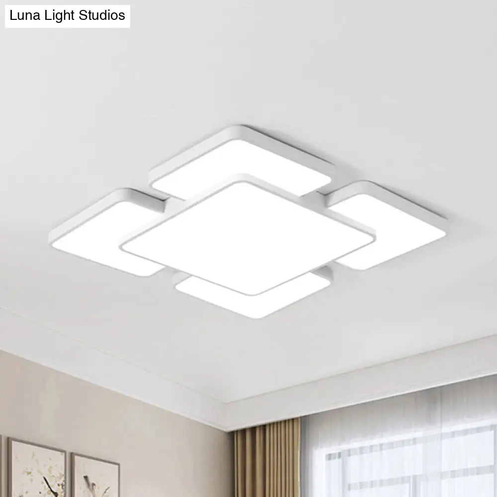 Modernist Style Flush Mount Lamp: Acrylic Shade Ceiling Light Black/White 20.5’/24.5’ 5/7 Lights