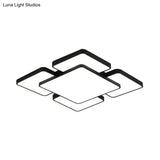 Modernist Style Flush Mount Lamp: Acrylic Shade Ceiling Light Black/White 20.5’/24.5’ 5/7 Lights