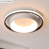 Modernist Style Metallic Dish Ceiling Lamp - 16’/19.5’ Dia Led Flush Mount In Warm/White Light